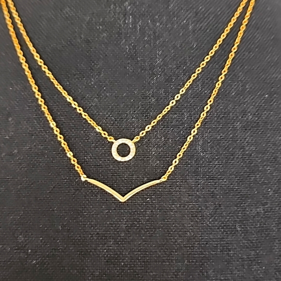 COPY - Swarovski 925 Sterling Silver Cubic Zirconia Geometric multi strand Neck… - Picture 2 of 7